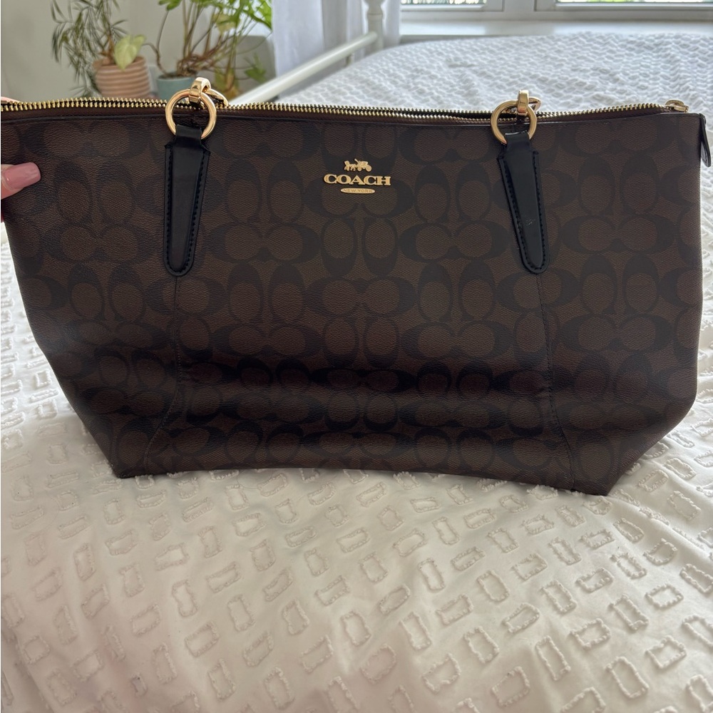 Coach Brown Signature Tote Bag